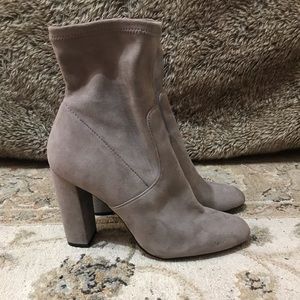 Gray Madden Girl booties.